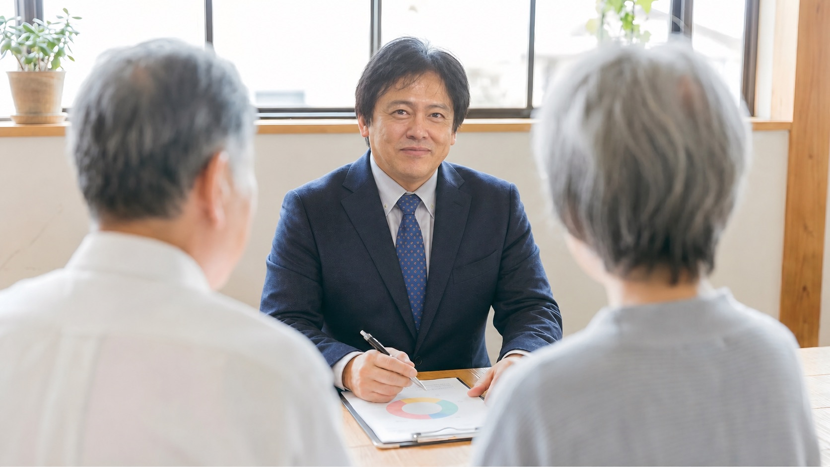 保険LIVE代表が経営課題について相談を受ける様子
