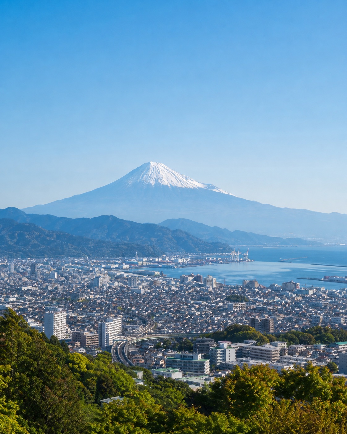 富士山と静岡の街並み